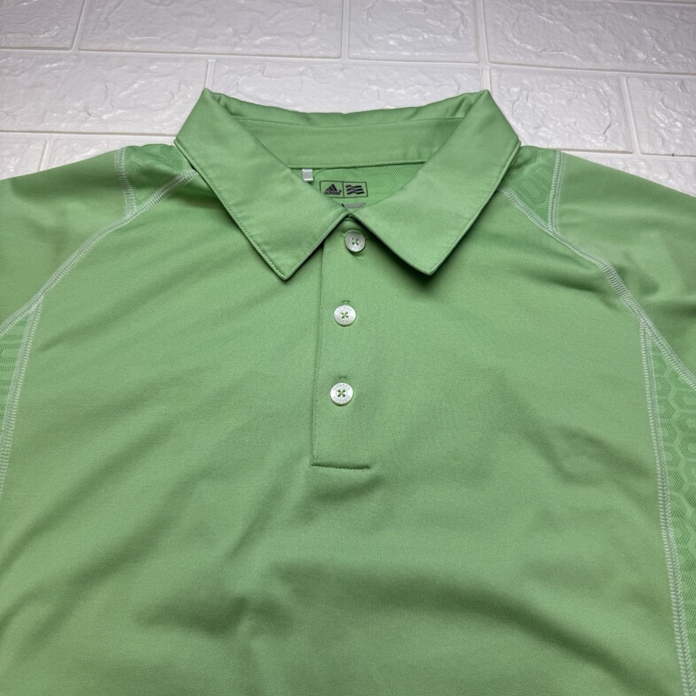 Adidas Men's Light Green Golf Polo Shirt Size Large Climacool Short Sleeve